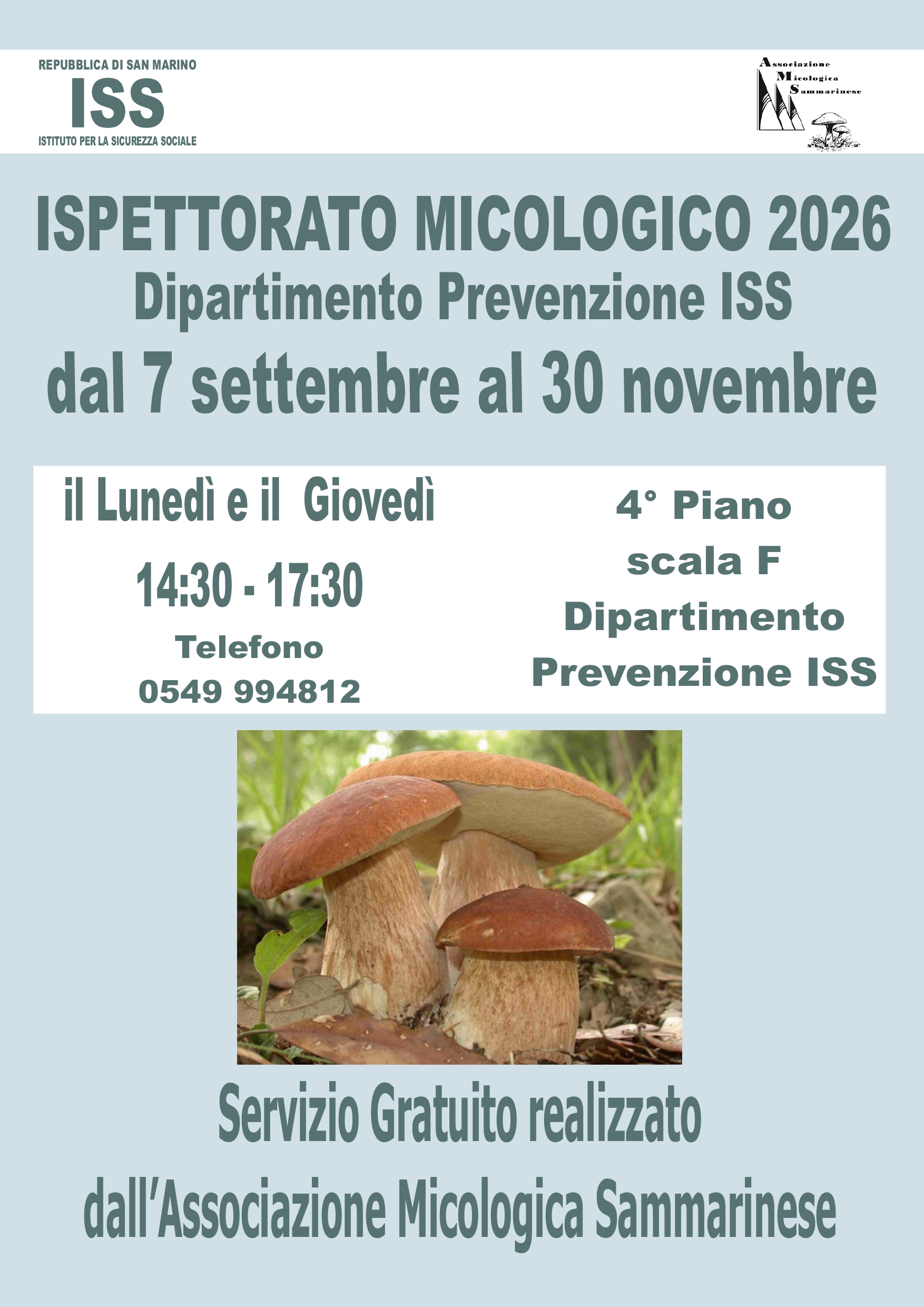 Locandina presidio micologico 2026